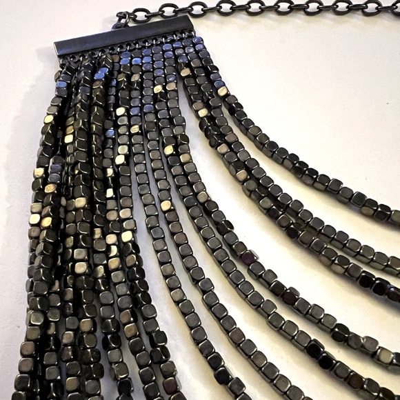 Charcoal Bib Style Necklace - Picture 3 of 4